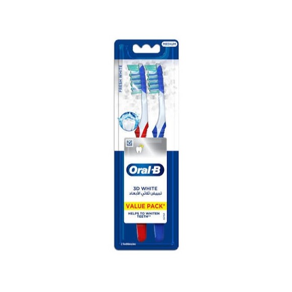 پک 2 عددی مسواک اورال بی | مدل 3D White